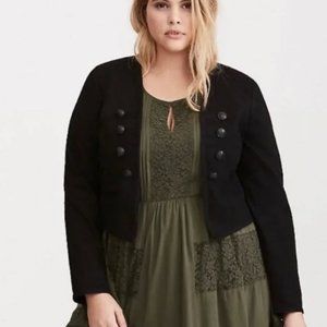 Torrid Black Military Style Jacket